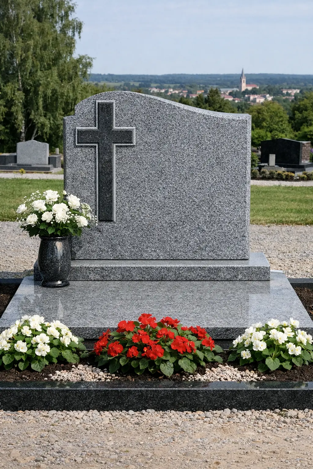 Pilko granito paminklas Ariogaloje